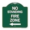 Signmission No Standing Fire Zone W/ Left Arrow, Green & White Aluminum Sign, 18" x 18", GW-1818-23586 A-DES-GW-1818-23586 - alternate 1